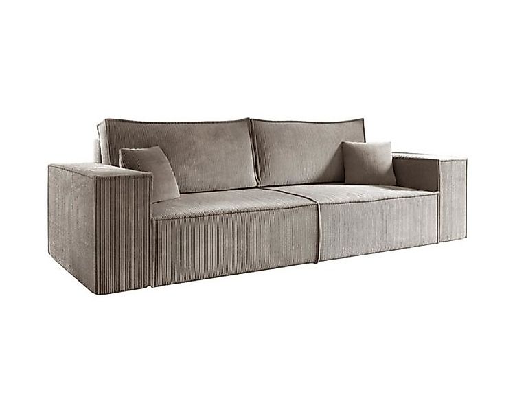 Deine Möbel 24 Sofa PEDRO 255 cm breit Sofa Wohnzimmer Couch Cord, Beige, H günstig online kaufen