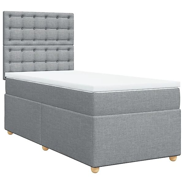 vidaXL Boxspringbett mit Matratze Hellgrau 100x200 cm Stoff 3291205 günstig online kaufen