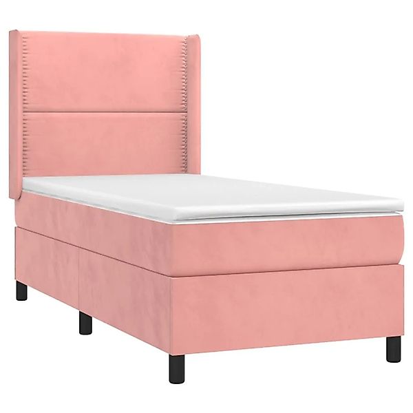 vidaXL Boxspringbett mit Matratze Rosa 100x200 cm Samt 3132608 günstig online kaufen