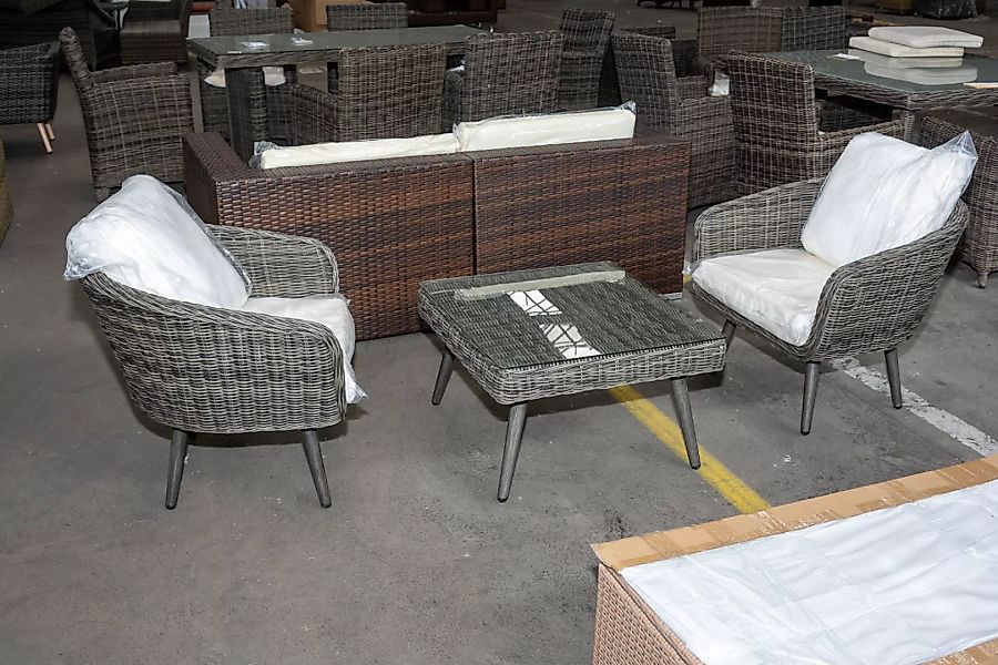 #HBM 2782: 2 x Sessel Ameland + Hocker Molde als Tisch-grau-meliert günstig online kaufen