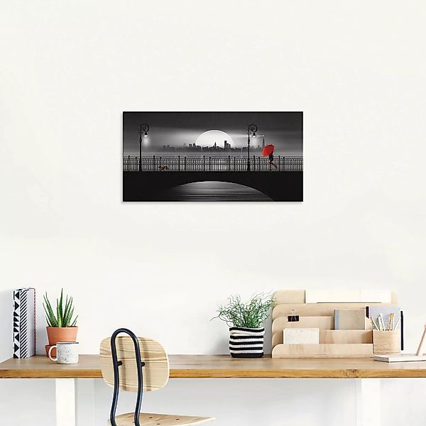 Artland Glasbild "Die Brücke im Regen", Brücken, (1 St.) günstig online kaufen