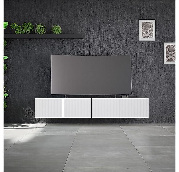 Lomadox Lowboard KEMPTEN-132, in weiß matt, 4-türig, Breite 200 cm, Rillenf günstig online kaufen