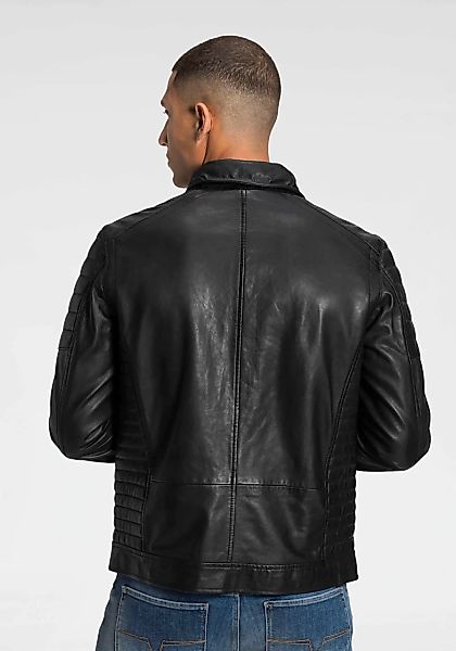 Bruno Banani Lederjacke "William", aus Lammnappaleder, mit Reißverschlussta günstig online kaufen