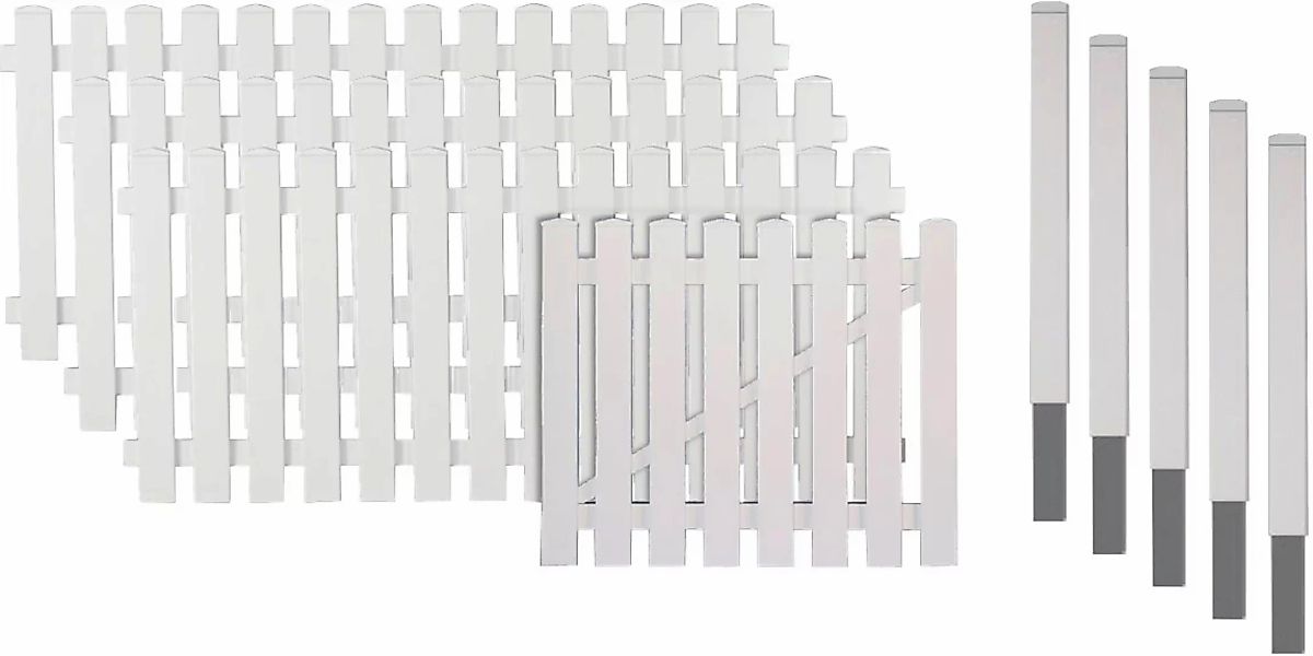 Tetzner & Jentzsch Gartenzaun "Lexington 1", Kunststoff, 80 cm hoch, 3 Elem günstig online kaufen
