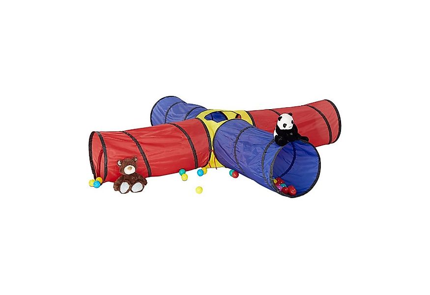 relaxdays Spieltunnel Großer Spieltunnel mit 4 Röhren günstig online kaufen