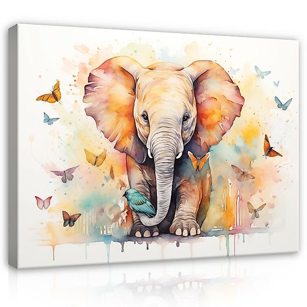Wallarena Leinwandbild Kinderzimmer Mädchen Elefant Jungen günstig online kaufen