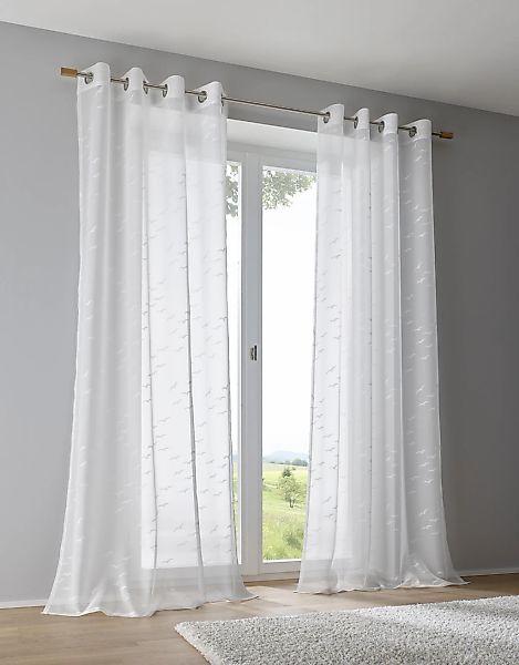 Kutti Vorhang "Seabird" Ösen 1 tlg. Gardine Ausbrenner transparent maritim günstig online kaufen