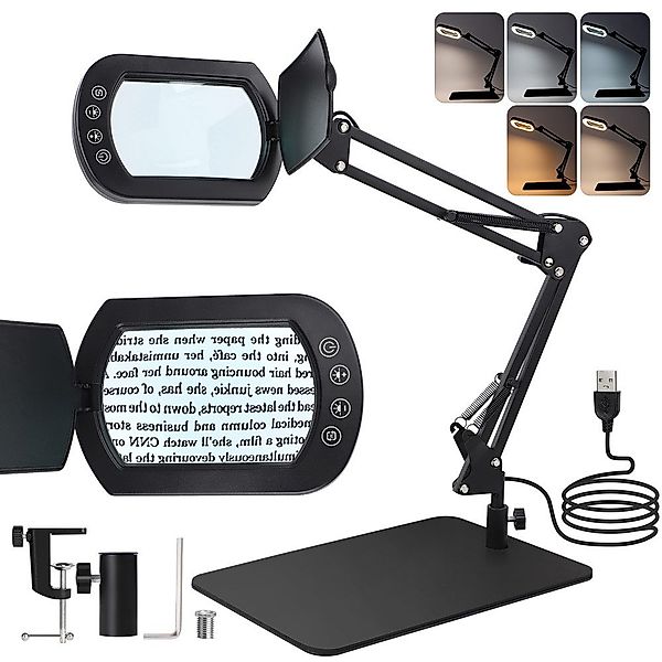 QUBEBU LED Klemmtischleuchte 10X Lupenlampe, Clip-On, günstig online kaufen