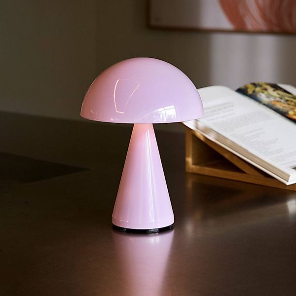 HÜBSCH LED-Akku-Tischleuchte Mush, rosa, Höhe 20 cm günstig online kaufen