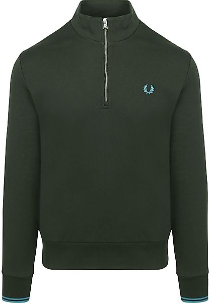 Fred Perry Half Zip Pullover Dunkelgrün - Größe XXL günstig online kaufen