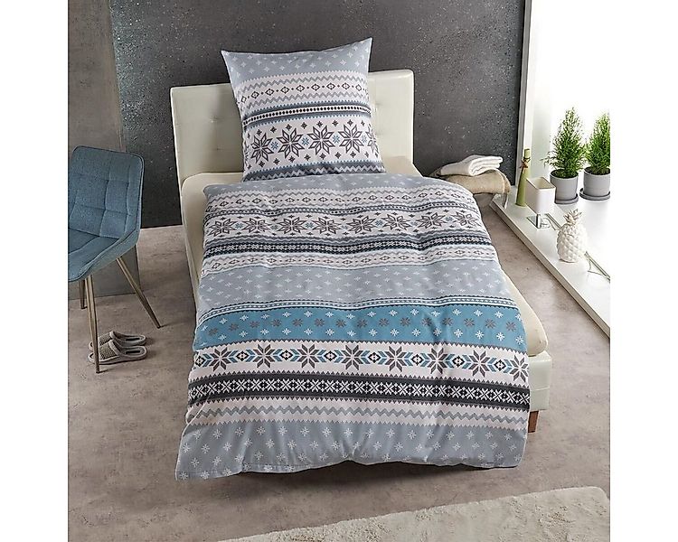 TRAUMSCHLAF Bettwäsche Schneeflocken, Biber, 2 teilig, hochwertige Biber Qu günstig online kaufen