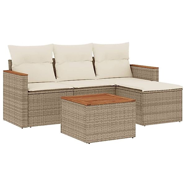 vidaXL Gartenlounge-Set 5-tlg. Garten-Sofagarnitur mit Kissen günstig online kaufen