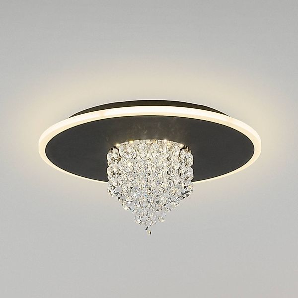LED-Deckenleuchte Deluge, schwarz, Ø 32 cm, Metall/Acryl günstig online kaufen