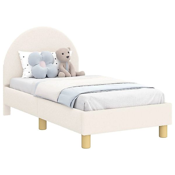 vidaXL Kinderbettgestell mit Kopfteil Creme 70 x 140 cm Schafstoff 42011024 günstig online kaufen