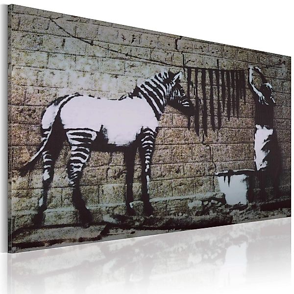 Wandbild - Zebra waschen (Banksy) günstig online kaufen