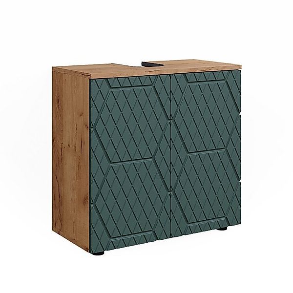 Vicco Waschbeckenunterschrank Irma, Goldkraft Eiche/Grün, 60 günstig online kaufen