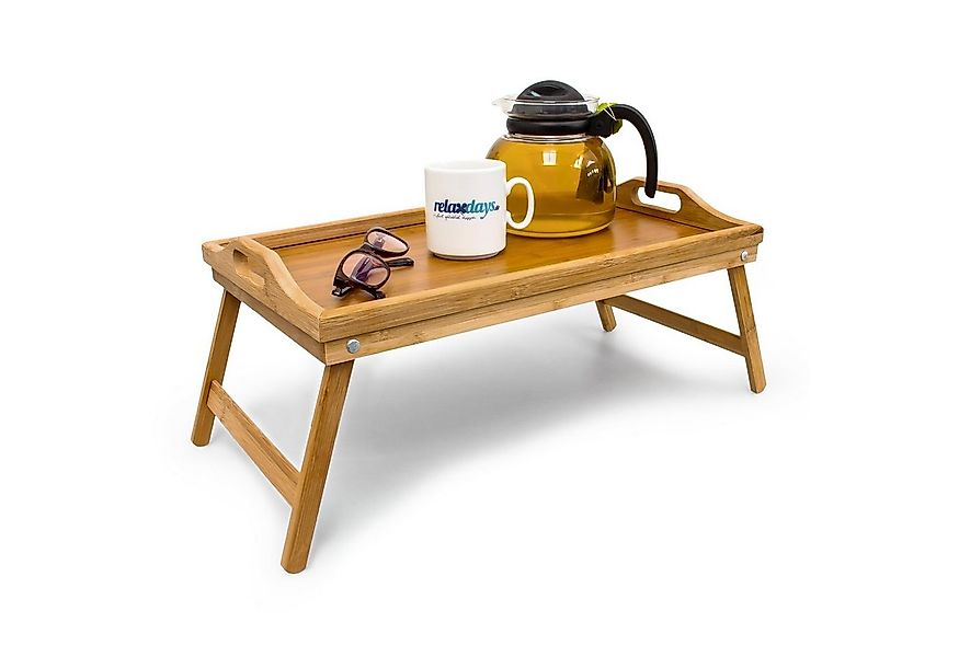 relaxdays Tabletttisch 2x Bambus Betttablett günstig online kaufen
