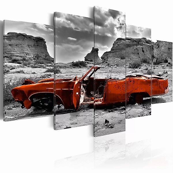 Wandbild - Alter Cadillac an der Wüste günstig online kaufen