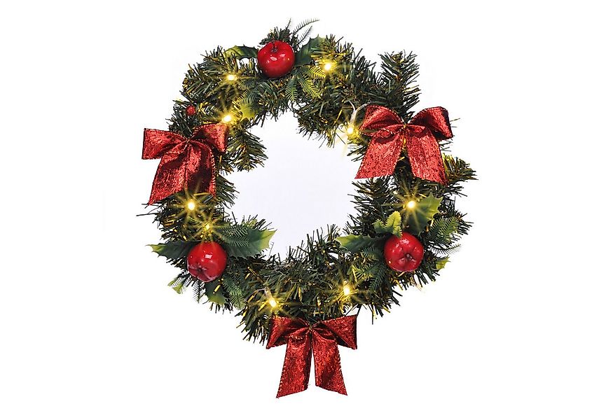 Spetebo Dekokranz LED Kunst Tannenkranz grün warm weiß beleuchtet - Ø 28 cm günstig online kaufen