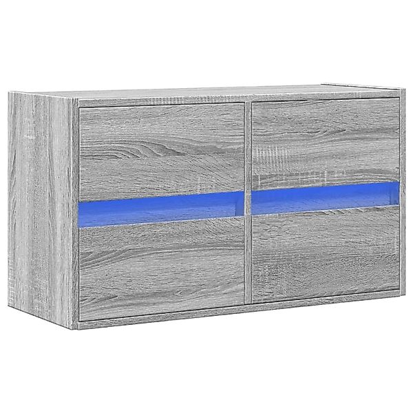 vidaXL TV-Wandschrank mit LED-Beleuchtung Grau Sonoma 80x31x45 cm 852290 günstig online kaufen