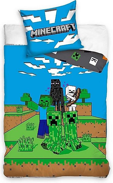 Carbotex Bettwäsche Minecraft - Wende-Bettwäsche-Set, Gaming 135x200 & 80x8 günstig online kaufen