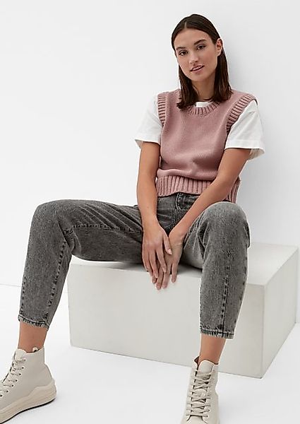 QS Strickpullover Strickpullunder Rippblende günstig online kaufen