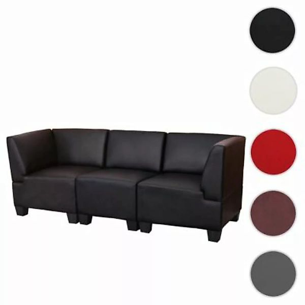 HWC Mendler Modular 3-Sitzer Sofa Lyon, schwarz hohe Armlehnen günstig online kaufen