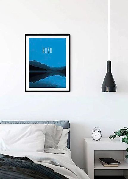 Komar Poster "Word Lake Hush Blue", Natur, (1 St.), Kinderzimmer, Schlafzim günstig online kaufen
