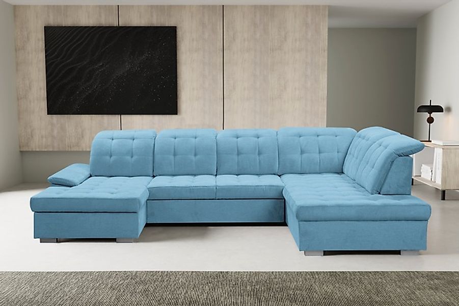 WERK2 Wohnlandschaft »Kordula-New Multifunktion Couch, Breite 332cm, U-Form günstig online kaufen