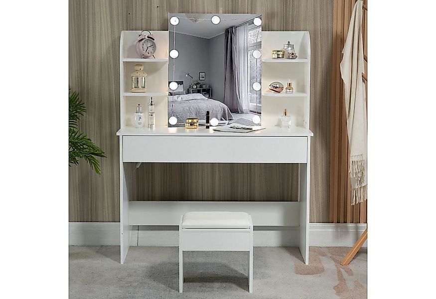 Thanaddo Schminktisch Weißer, moderner Schminktisch mit großem Fassungsverm günstig online kaufen