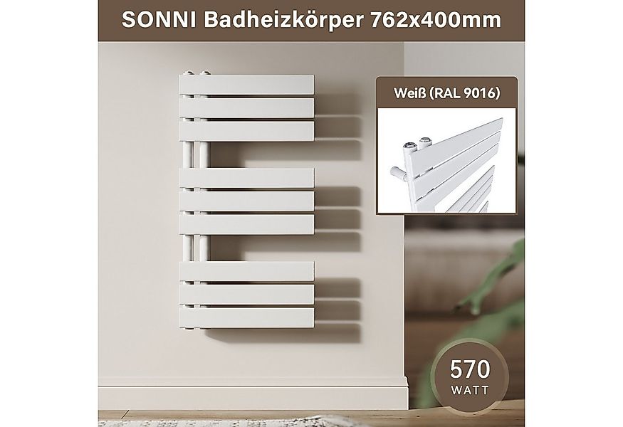 SONNI Badheizkörper Badheizkörper Weiß Heizkörper Design Handtuchtrockner B günstig online kaufen