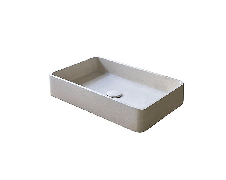 Tikamoon Waschbecken Waschbecken Iris aus cremefarbenem Terrazzo günstig online kaufen