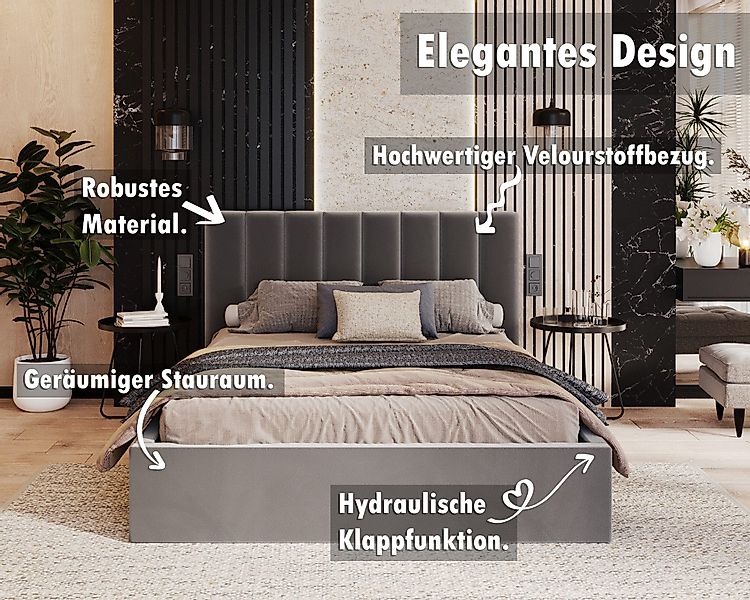 FDM Polsterbett Stauraumbett Bettgestell 90x200, 120x200, günstig online kaufen