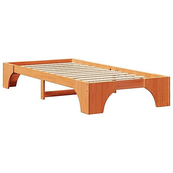 vidaXL Bett Bettgestell Gewachst braun Massivholz Kiefer 100 x 200 cm (1-tl günstig online kaufen
