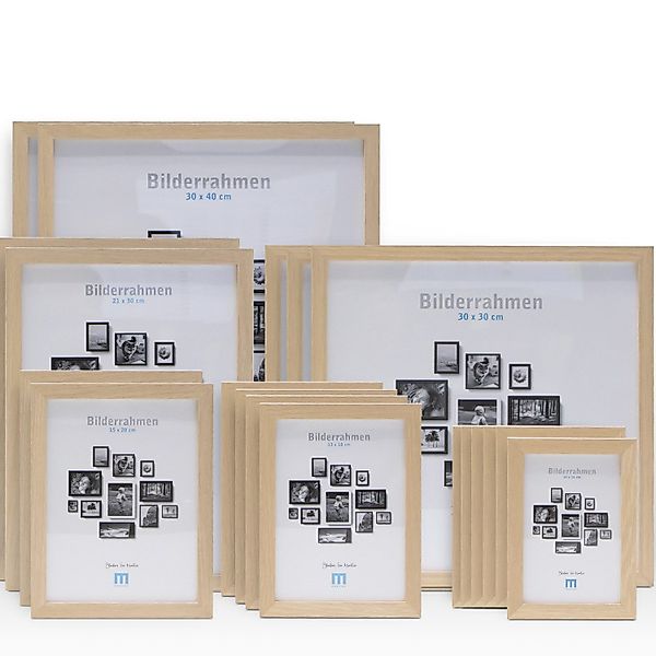 M MERCEO Bilderrahmen, 17-tlg. Bilderrahmen-Set Natur günstig online kaufen