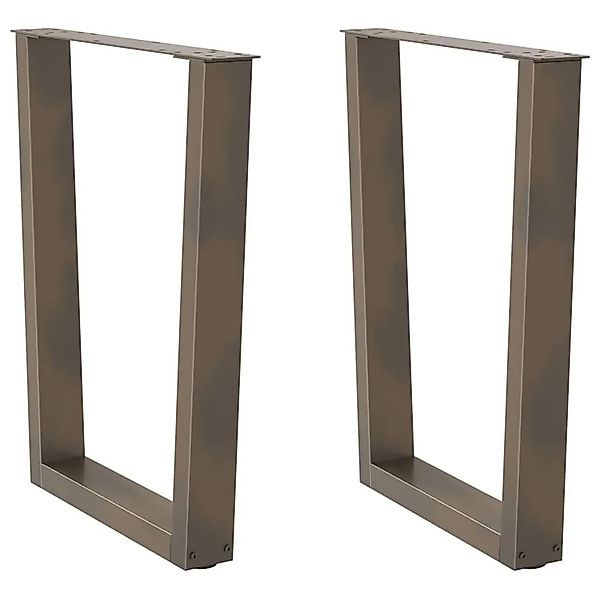 vidaXL Esstisch Beine V-Form 2 Stk Naturstahl 70x72-73,3 cm Stahl 4012647 günstig online kaufen