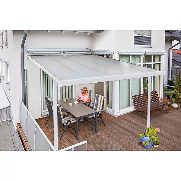 Gutta Terrassenüberdachung Bausatz Weiß 306 cm x 406 cm günstig online kaufen