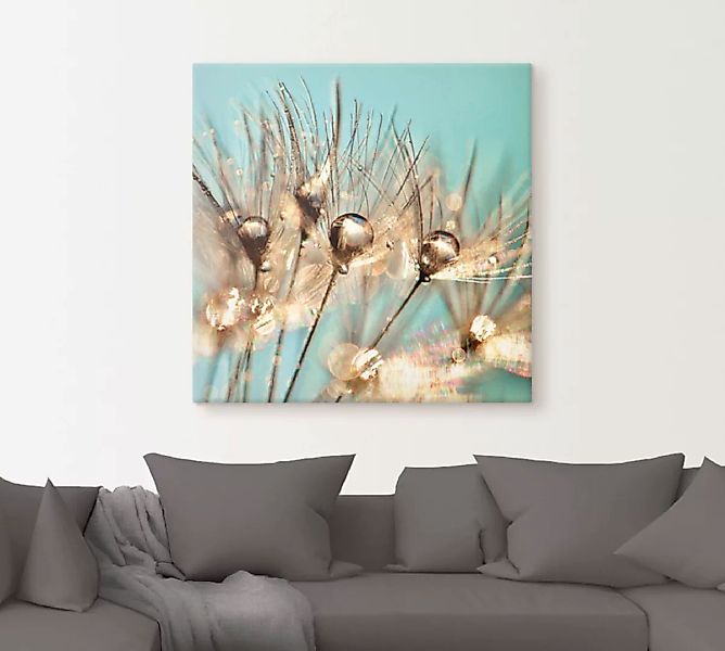 Artland Leinwandbild "Pusteblume Goldener Tau", Blumen, (1 St.), auf Keilra günstig online kaufen