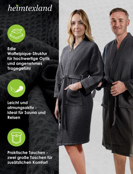 heimtexland Bademantel Reisebademantel Saunamantel Waffelpique Bademantel, günstig online kaufen