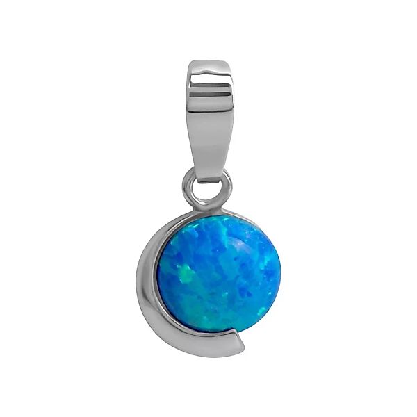 Vivance Kettenanhänger "925/- Sterling Silber rhodiniert imit. Opal blau" günstig online kaufen