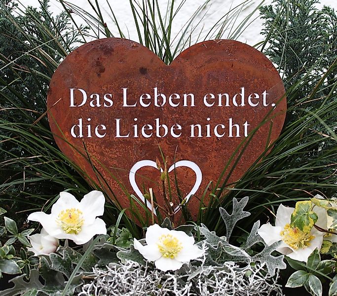 LB H&F Lilienburg Gartenstecker Grabdeko Grabschmuck Herz Rost Rostherz Gra günstig online kaufen