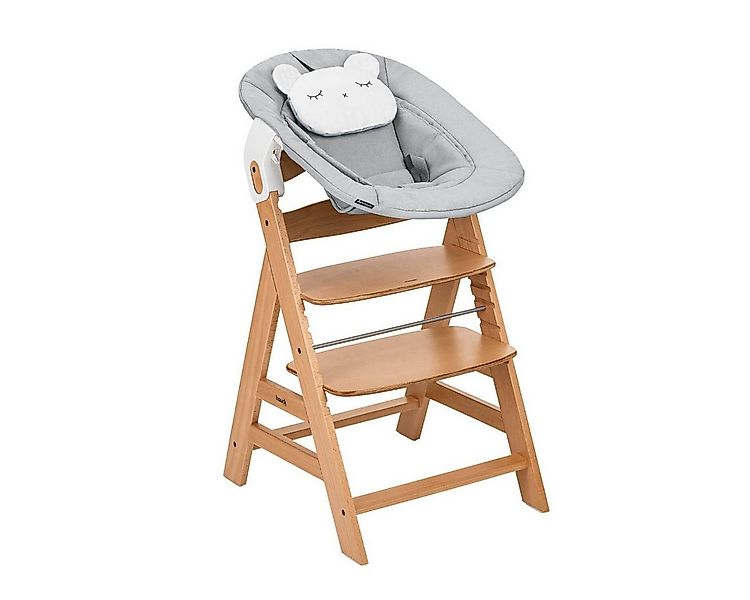 Hauck Tischsitz Alpha Plus Nature Grey Newborn Set - Pastell Bear, Holz Bab günstig online kaufen