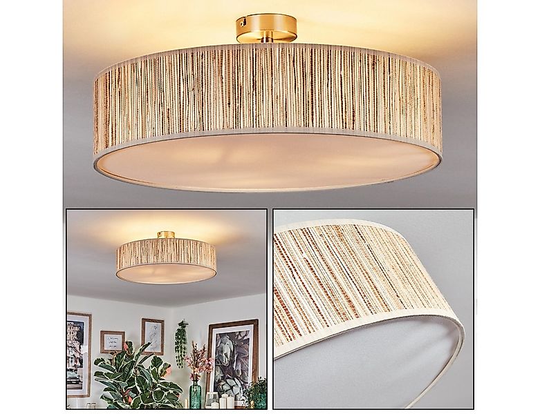 hofstein Deckenleuchte Deckenlampe aus Metall/Seegras/Stoff/Kunststoff in N günstig online kaufen
