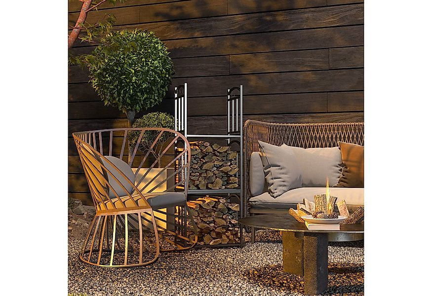 Outsunny Kaminholzregal Brennholzregal, BxTxH:46x32x126 cm, (3 flexible Ebe günstig online kaufen