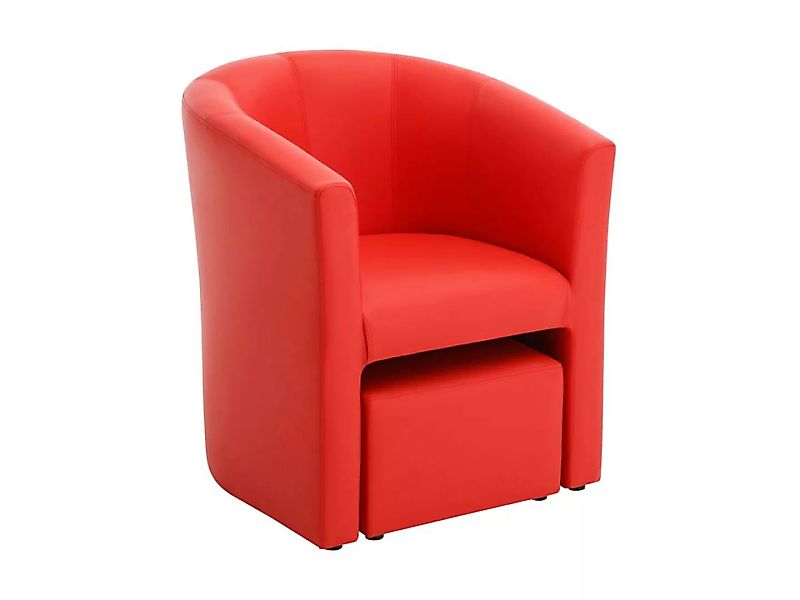 Lounge-Sessel & Hocker - Kunstleder - Rot - JOVANA günstig online kaufen