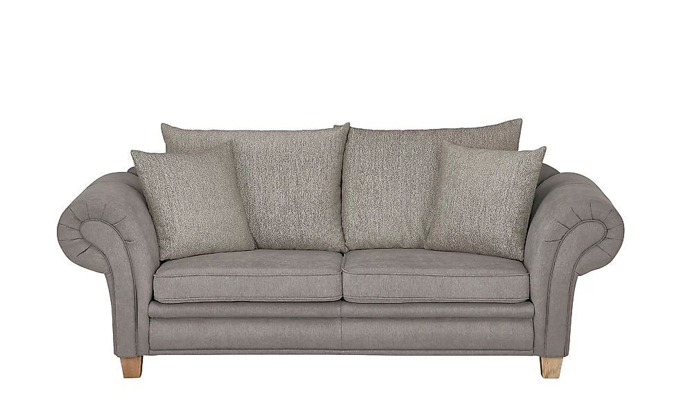 Sofa - grau - 218 cm - 81 cm - 91 cm - Polstermöbel > Sofas > 3-Sitzer - Mö günstig online kaufen