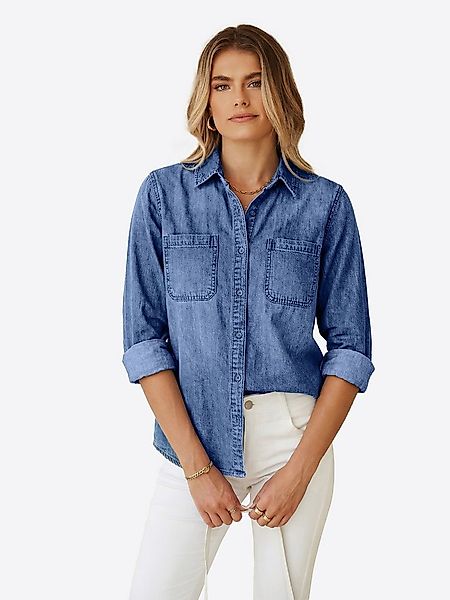 Imily Bela Jeansbluse Damen Lässige Boyfriend Jeansjacke (Packung, 1-tlg., günstig online kaufen