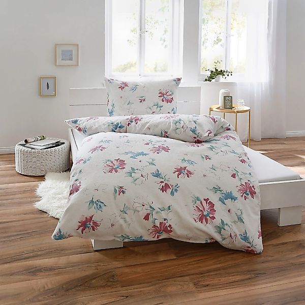 Dyckhoff Bettwäsche "Pfingstrosen" 2 Stk. tlg. aus Weichfrottier günstig online kaufen
