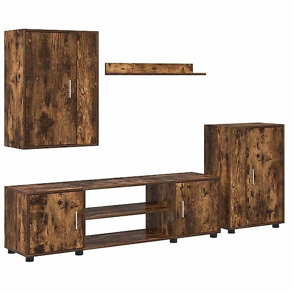 vidaXL 4-Teilige TV-Schrank Set Rauchiges Eichenholz Holzwerkstoff 3397900 günstig online kaufen