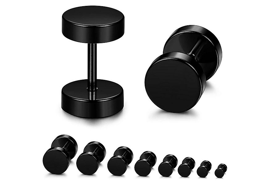 YADOCA Fake-Ear-Plug-Set 8 Paar Schwarze Herren Edelstahl Ohrstecker Set 3- günstig online kaufen